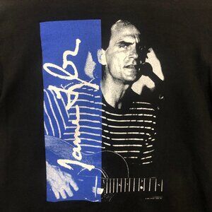 Vintage 1991 James Taylor Tour T shirt Black Tee JT Deluxe Interstate L PP